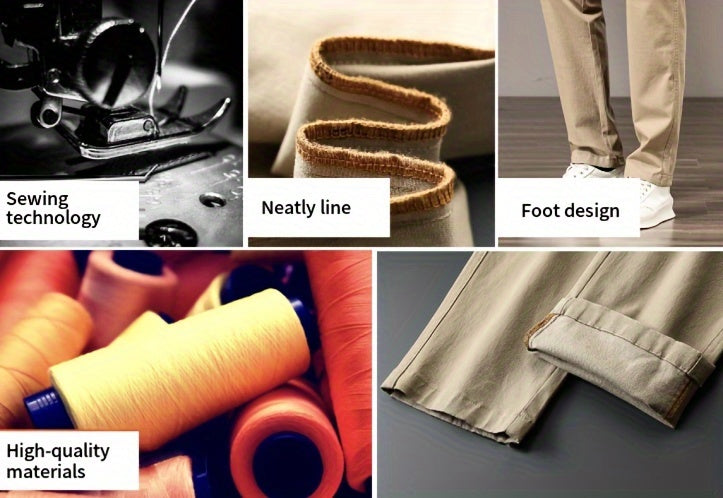 Men'S Business Casual Pants - Stretch Formal Trousers with Button Closure, Mid-Rise Office & Everyday Pants for Fall/Winter, Classic Black Formal & Everyday Attire - Durable Men'S Dress Pants, Business Casual Attire, Sleek De