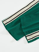 Men'S Casual Striped Straight-Leg Joggers - Loose Fit, Lightweight Polyester, Black & White Vertical Stripes, Pockets, Perfect for Casual Attire, Relaxed Fit Pants | Modern Striped Pants | Lightweight Fabric