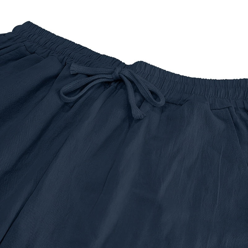 Men's Casual Linen Pants | Relaxed Fit with Drawstring Waist | 95% Linen, 5% Polyester | Breathable & Stylish for Indoor Gatherings, Outdoor Activities, and Golf | All-Season Wear | Beige Color, Versatile Clothing | Minimalis