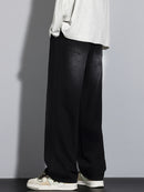 Men's Heavy-Washed Non-Stretch Jeans - Loose Fit Straight-Leg Non-Restrictive Pants, Machine Washable Everyday Jeans for Teens & Adults (Casual Outfits, Parties, All-Season Wear) - YG1133, Party Casual Wear, Distressed Denim