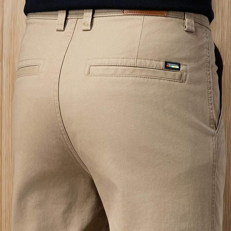 Men'S Business Casual Pants - Stretch Formal Trousers with Button Closure, Mid-Rise Office & Everyday Pants for Fall/Winter, Classic Black Formal & Everyday Attire - Durable Men'S Dress Pants, Business Casual Attire, Sleek De