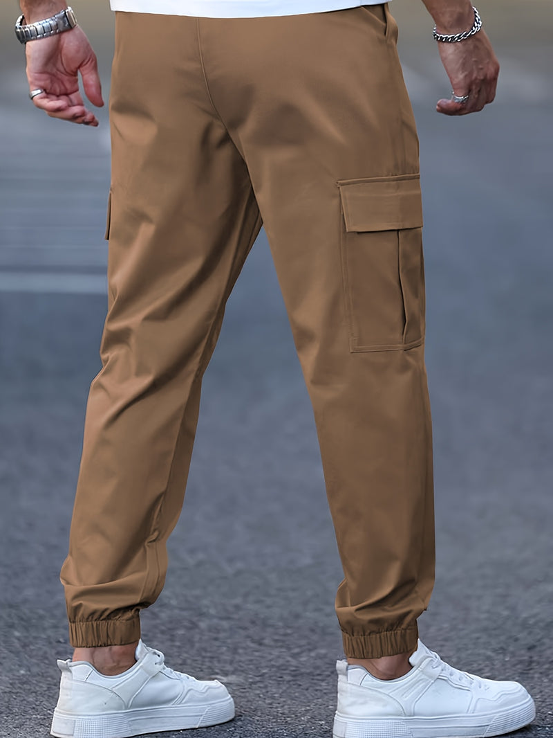Men's Cargo Pants - Non-Stretch Fabric with Multiple Utility Pockets, Adjustable Drawstring Waist, All-Season Casual Pants for Everyday & Formal Outfits - Ideal Gift for Men (Birthday/Christmas) - Machine Washable, Versatile