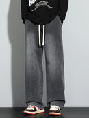 Men's Heavy-Washed Non-Stretch Jeans - Loose Fit Straight-Leg Non-Restrictive Pants, Machine Washable Everyday Jeans for Teens & Adults (Casual Outfits, Parties, All-Season Wear) - YG1133, Party Casual Wear, Distressed Denim