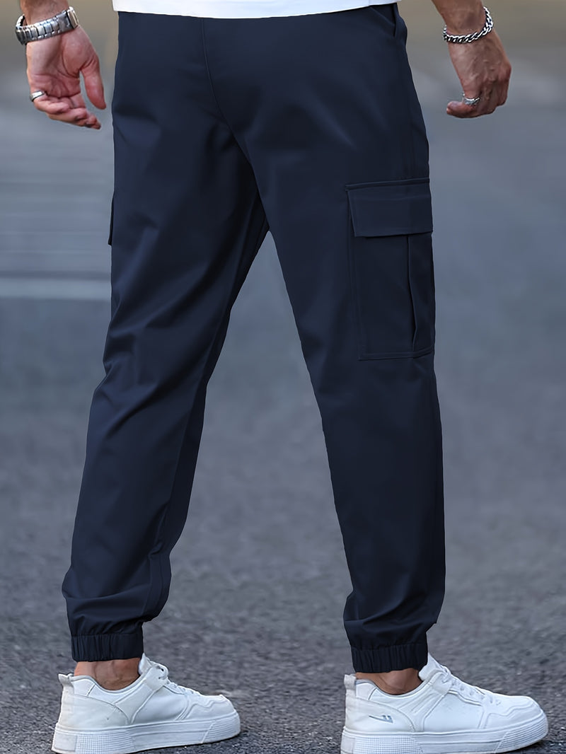 Men's Cargo Pants - Non-Stretch Fabric with Multiple Utility Pockets, Adjustable Drawstring Waist, All-Season Casual Pants for Everyday & Formal Outfits - Ideal Gift for Men (Birthday/Christmas) - Machine Washable, Versatile