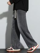 Men's Heavy-Washed Non-Stretch Jeans - Loose Fit Straight-Leg Non-Restrictive Pants, Machine Washable Everyday Jeans for Teens & Adults (Casual Outfits, Parties, All-Season Wear) - YG1133, Party Casual Wear, Distressed Denim