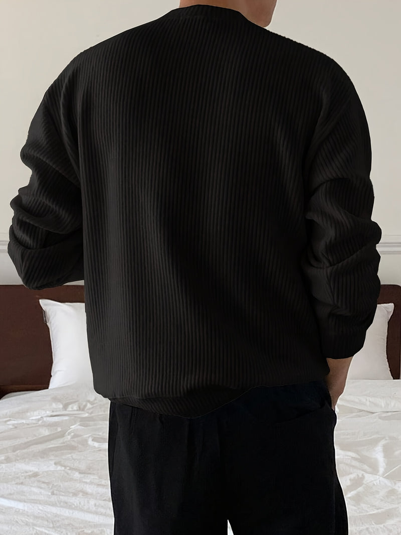 Men's Knit Sweater Autumn/Winter 2025 New Round Neck Pullover Casual Fashion Top