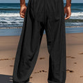 Men's Casual Linen Pants | Relaxed Fit with Drawstring Waist | 95% Linen, 5% Polyester | Breathable & Stylish for Indoor Gatherings, Outdoor Activities, and Golf | All-Season Wear | Beige Color, Versatile Clothing | Minimalis
