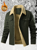 Men'S Heavy-Duty Work Jacket - Winter Construction Coat with Button Closure, Non-Stretch Fabric - Formal & Casual Outerwear for Cold Weather - Easy-Care Button-Up Jacket for Everyday & Professional Use, Winter Jacket, Classic