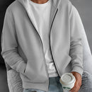 Men'S Full-Zip Hooded Sweatshirt - Full-Zip Front Closure, Navy Blue Athletic Jacket for Hiking, Running, Gym - All-Season Outdoor Sports Apparel with Adjustable Hood - Durable Casual Pullover for Everyday & Active Wear, Hiki