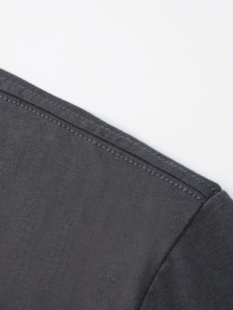 Iron Genghis & Forward Bull Men's Casual Long Sleeve T-Shirt - Relaxed Fit Round Neck, "Originals" Letter Print, Machine Washable,, Plus Size Available