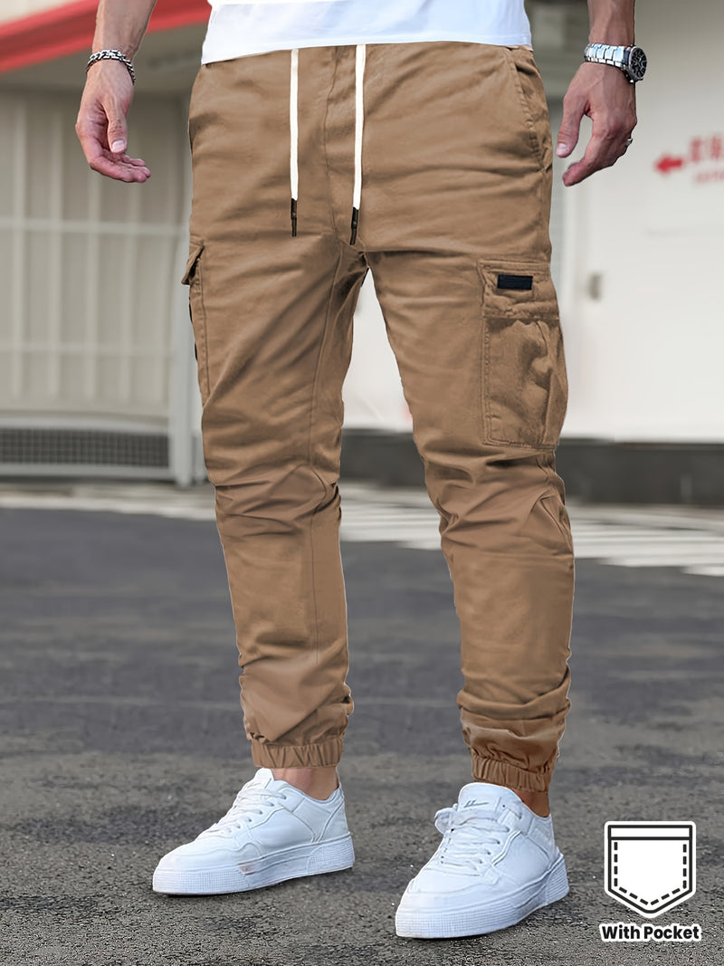 Men's Cargo Pants - Non-Stretch Fabric with Multiple Utility Pockets, Adjustable Drawstring Waist, All-Season Casual Pants for Everyday & Formal Outfits - Ideal Gift for Men (Birthday/Christmas) - Machine Washable, Versatile