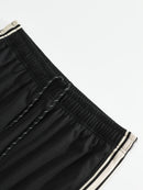 Men'S Casual Striped Straight-Leg Joggers - Loose Fit, Lightweight Polyester, Black & White Vertical Stripes, Pockets, Perfect for Casual Attire, Relaxed Fit Pants | Modern Striped Pants | Lightweight Fabric