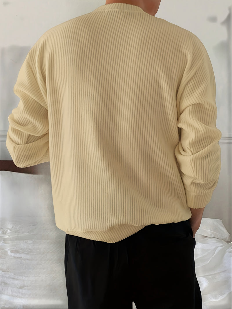 Men's Knit Sweater Autumn/Winter 2025 New Round Neck Pullover Casual Fashion Top