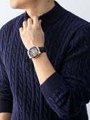 Men'S New Cable-Knit Pullover with a Zip Collar, Suitable for Autumn And Winter, Made with Thick Warm Velvet, Perfect for Layering Or Wearing Alone, a Must-Have for Casual Versatility, Sweater For Men, Men Winter Pullover, Me