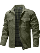 Men's Classic Bomber Jacket - Non-Stretch Jacket with Button Front Closure, All-Season Business casual & Everyday Outerwear Coat for Office, Formal Events, Leisure Activities - Machine Washable