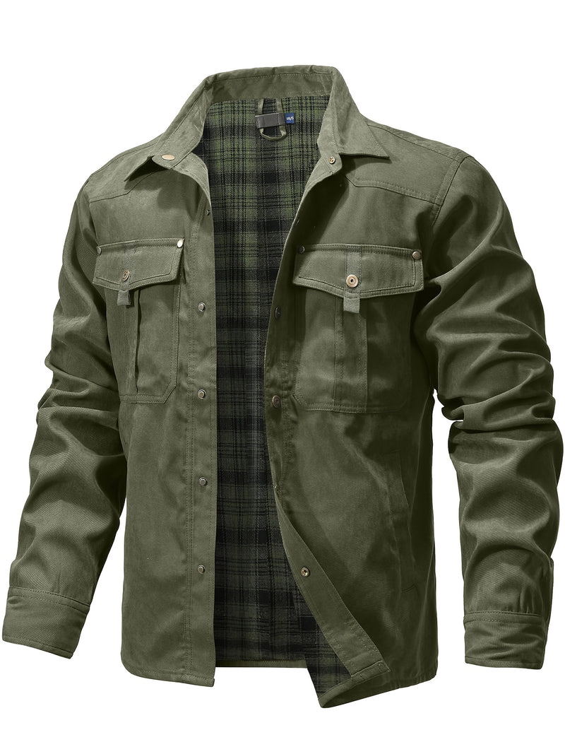 Men's Classic Bomber Jacket - Non-Stretch Jacket with Button Front Closure, All-Season Business casual & Everyday Outerwear Coat for Office, Formal Events, Leisure Activities - Machine Washable