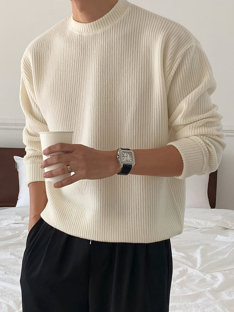 Men's Knit Sweater Autumn/Winter 2025 New Round Neck Pullover Casual Fashion Top