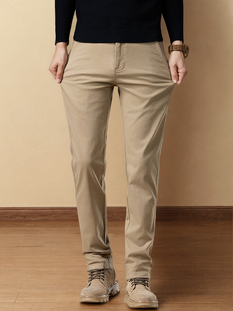 Men'S Business Casual Pants - Stretch Formal Trousers with Button Closure, Mid-Rise Office & Everyday Pants for Fall/Winter, Classic Black Formal & Everyday Attire - Durable Men'S Dress Pants, Business Casual Attire, Sleek De