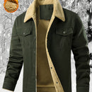 Men'S Heavy-Duty Work Jacket - Winter Construction Coat with Button Closure, Non-Stretch Fabric - Formal & Casual Outerwear for Cold Weather - Easy-Care Button-Up Jacket for Everyday & Professional Use, Winter Jacket, Classic