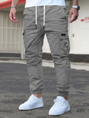 Men's Cargo Pants - Non-Stretch Fabric with Multiple Utility Pockets, Adjustable Drawstring Waist, All-Season Casual Pants for Everyday & Formal Outfits - Ideal Gift for Men (Birthday/Christmas) - Machine Washable, Versatile