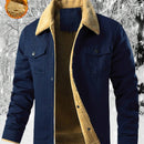 Men'S Heavy-Duty Work Jacket - Winter Construction Coat with Button Closure, Non-Stretch Fabric - Formal & Casual Outerwear for Cold Weather - Easy-Care Button-Up Jacket for Everyday & Professional Use, Winter Jacket, Classic