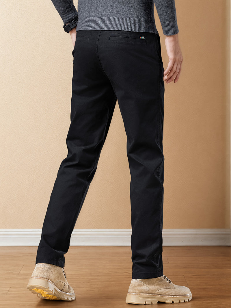 Men'S Business Casual Pants - Stretch Formal Trousers with Button Closure, Mid-Rise Office & Everyday Pants for Fall/Winter, Classic Black Formal & Everyday Attire - Durable Men'S Dress Pants, Business Casual Attire, Sleek De