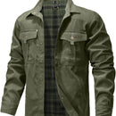 Men's Classic Bomber Jacket - Non-Stretch Jacket with Button Front Closure, All-Season Business casual & Everyday Outerwear Coat for Office, Formal Events, Leisure Activities - Machine Washable