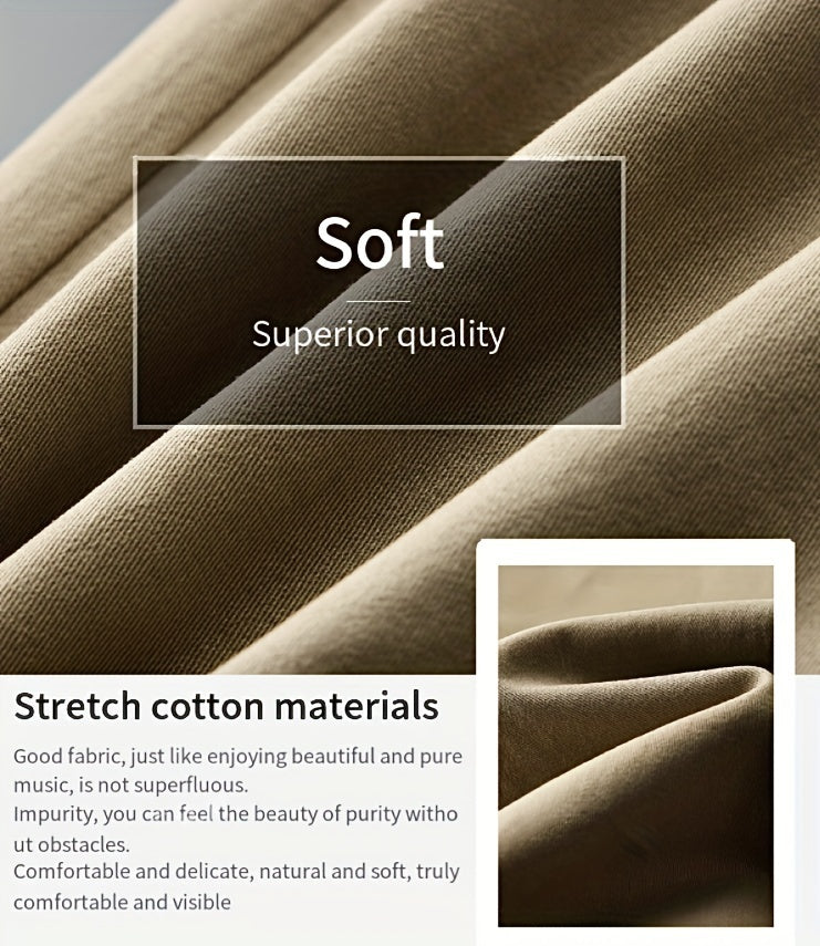 Men'S Business Casual Pants - Stretch Formal Trousers with Button Closure, Mid-Rise Office & Everyday Pants for Fall/Winter, Classic Black Formal & Everyday Attire - Durable Men'S Dress Pants, Business Casual Attire, Sleek De