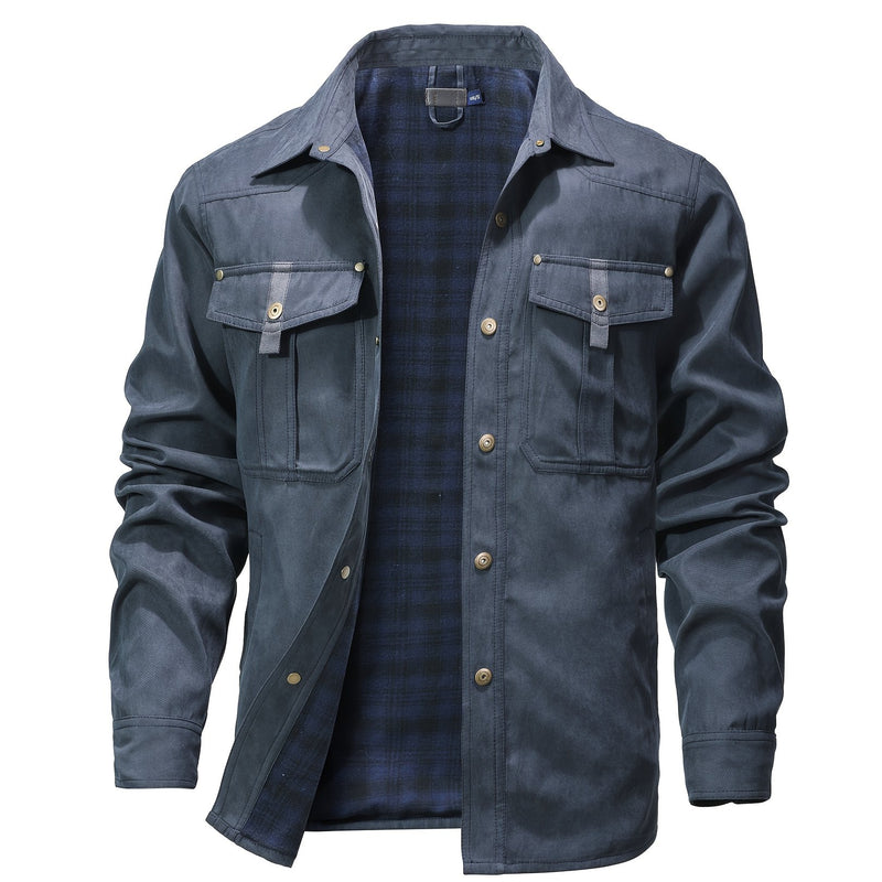 Men's Classic Bomber Jacket - Non-Stretch Jacket with Button Front Closure, All-Season Business casual & Everyday Outerwear Coat for Office, Formal Events, Leisure Activities - Machine Washable