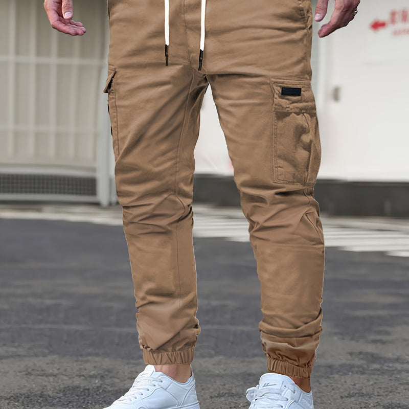 Men's Cargo Pants - Non-Stretch Fabric with Multiple Utility Pockets, Adjustable Drawstring Waist, All-Season Casual Pants for Everyday & Formal Outfits - Ideal Gift for Men (Birthday/Christmas) - Machine Washable, Versatile