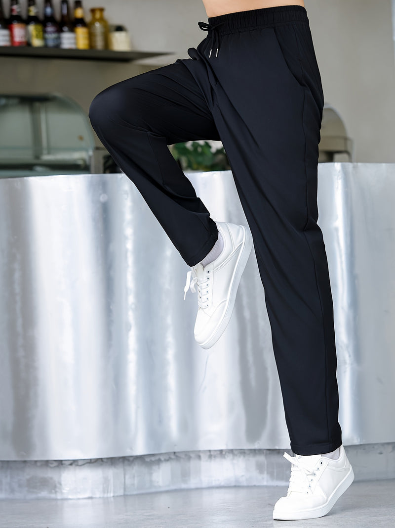 Men's Quick-Dry Athletic Pants - Breathable, Lightweight Casual Joggers with Drawstring Waist for All Seasons, Jogging Pants