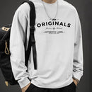 Iron Genghis & Forward Bull Men's Casual Long Sleeve T-Shirt - Relaxed Fit Round Neck, "Originals" Letter Print, Machine Washable,, Plus Size Available