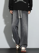 Men's Heavy-Washed Non-Stretch Jeans - Loose Fit Straight-Leg Non-Restrictive Pants, Machine Washable Everyday Jeans for Teens & Adults (Casual Outfits, Parties, All-Season Wear) - YG1133, Party Casual Wear, Distressed Denim