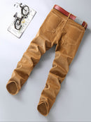 Men's Slim-Fit Straight-Leg Pants - All-Season Formal & Casual Trousers, Machine Washable Office & Everyday Pants for Men - Elegant Brown, Versatile Trousers, Sleek Design, Highquality Finish, Stylish Trousers, Business Attir