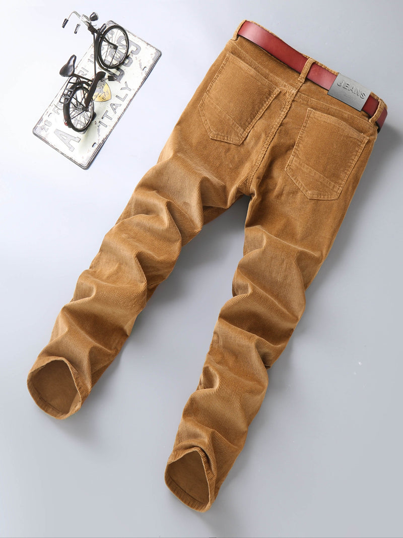 Men's Slim-Fit Straight-Leg Pants - All-Season Formal & Casual Trousers, Machine Washable Office & Everyday Pants for Men - Elegant Brown, Versatile Trousers, Sleek Design, Highquality Finish, Stylish Trousers, Business Attir