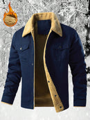 Men'S Heavy-Duty Work Jacket - Winter Construction Coat with Button Closure, Non-Stretch Fabric - Formal & Casual Outerwear for Cold Weather - Easy-Care Button-Up Jacket for Everyday & Professional Use, Winter Jacket, Classic