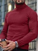 1pc Men's Winter Warm Trench Coat-like Turtleneck Sweater - Thick Long Sleeve High Neck Pullover, Machine Washable Cold Weather Clothing for Casual & Formal Wear, Durable Winter Jacket (No Collar Shaving Required)