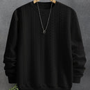 Men'S Casual Crew Neck Sweatshirt - Geometric Pattern, Long Sleeve, Loose Fit, Drawstring Hem, Light Gray, Streetwear Style, Comfortable Pullover for Casual Attire, Sweater Hoodie, Men'S Sweatshirt, White Sweater Men, Men'S W