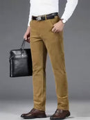 Men's Slim-Fit Straight-Leg Pants - All-Season Formal & Casual Trousers, Machine Washable Office & Everyday Pants for Men - Elegant Brown, Versatile Trousers, Sleek Design, Highquality Finish, Stylish Trousers, Business Attir