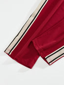 Men'S Casual Striped Straight-Leg Joggers - Loose Fit, Lightweight Polyester, Black & White Vertical Stripes, Pockets, Perfect for Casual Attire, Relaxed Fit Pants | Modern Striped Pants | Lightweight Fabric