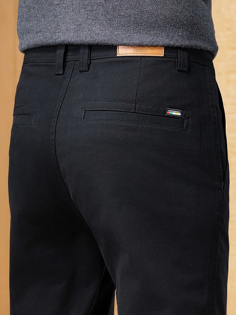 Men'S Business Casual Pants - Stretch Formal Trousers with Button Closure, Mid-Rise Office & Everyday Pants for Fall/Winter, Classic Black Formal & Everyday Attire - Durable Men'S Dress Pants, Business Casual Attire, Sleek De