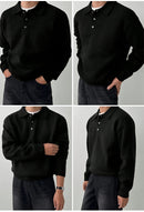 LVLAEA Men's Winter Collar Sweater Jacket - Thick Warm Brown/Beige Single-Breasted Button-Front Coat, H-Shape Tailored Fit for Layering, Casual & Formal Wear, Autumn/Winter (Hand Wash/Dry Clean) - Luxury Knit Outerwear