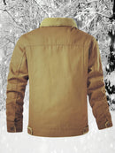 Men'S Heavy-Duty Work Jacket - Winter Construction Coat with Button Closure, Non-Stretch Fabric - Formal & Casual Outerwear for Cold Weather - Easy-Care Button-Up Jacket for Everyday & Professional Use, Winter Jacket, Classic