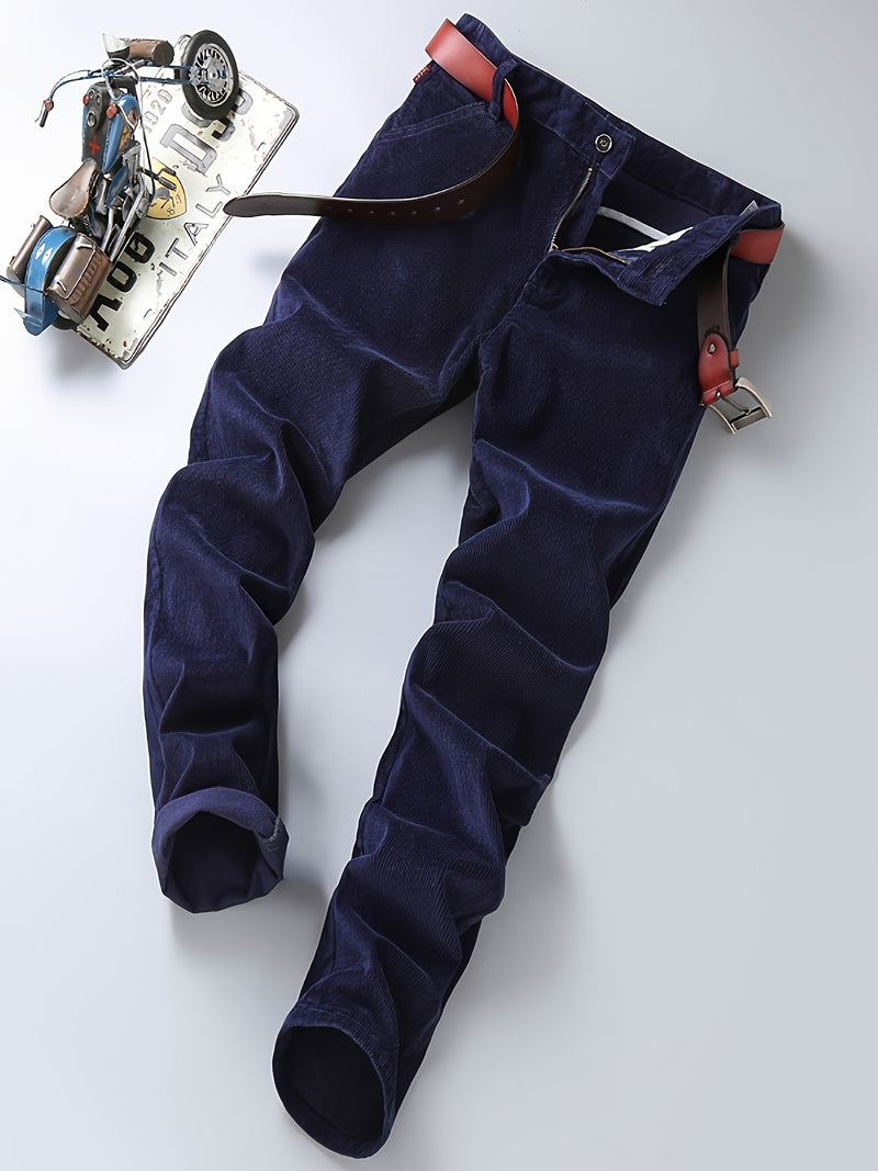 Men's Slim-Fit Straight-Leg Pants - All-Season Formal & Casual Trousers, Machine Washable Office & Everyday Pants for Men - Elegant Brown, Versatile Trousers, Sleek Design, Highquality Finish, Stylish Trousers, Business Attir