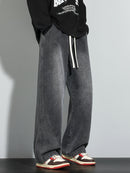 Men's Heavy-Washed Non-Stretch Jeans - Loose Fit Straight-Leg Non-Restrictive Pants, Machine Washable Everyday Jeans for Teens & Adults (Casual Outfits, Parties, All-Season Wear) - YG1133, Party Casual Wear, Distressed Denim