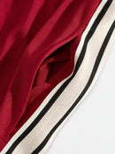 Men'S Casual Striped Straight-Leg Joggers - Loose Fit, Lightweight Polyester, Black & White Vertical Stripes, Pockets, Perfect for Casual Attire, Relaxed Fit Pants | Modern Striped Pants | Lightweight Fabric