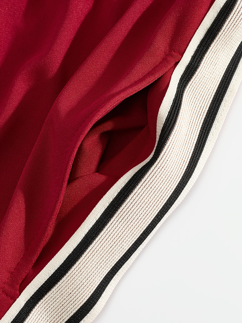 Men'S Casual Striped Straight-Leg Joggers - Loose Fit, Lightweight Polyester, Black & White Vertical Stripes, Pockets, Perfect for Casual Attire, Relaxed Fit Pants | Modern Striped Pants | Lightweight Fabric