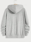 Men'S Full-Zip Hooded Sweatshirt - Full-Zip Front Closure, Navy Blue Athletic Jacket for Hiking, Running, Gym - All-Season Outdoor Sports Apparel with Adjustable Hood - Durable Casual Pullover for Everyday & Active Wear, Hiki