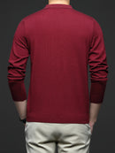 Men's Lightweight Wool Blend Shirt - Long Sleeve, Button-Up Collar, Black, Casual Business Style for Spring & Fall