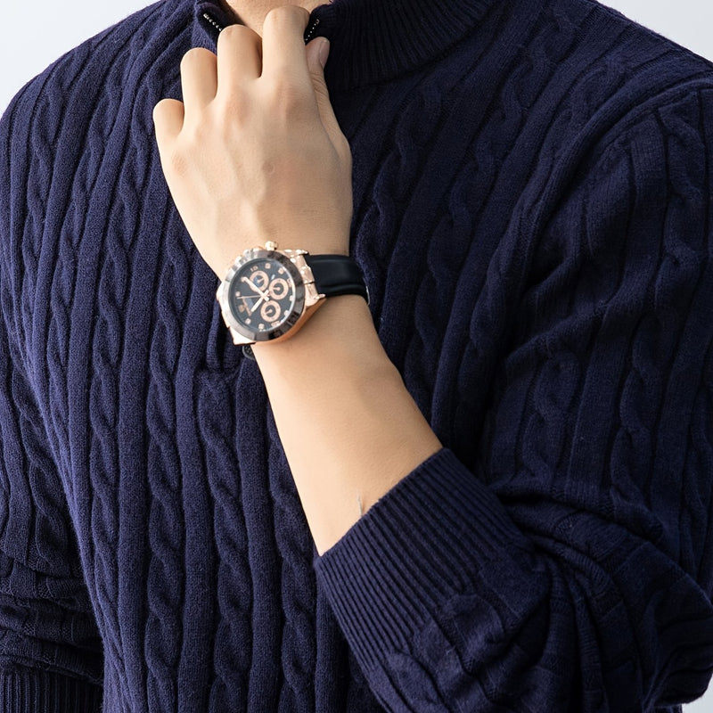 Men'S New Cable-Knit Pullover with a Zip Collar, Suitable for Autumn And Winter, Made with Thick Warm Velvet, Perfect for Layering Or Wearing Alone, a Must-Have for Casual Versatility, Sweater For Men, Men Winter Pullover, Me